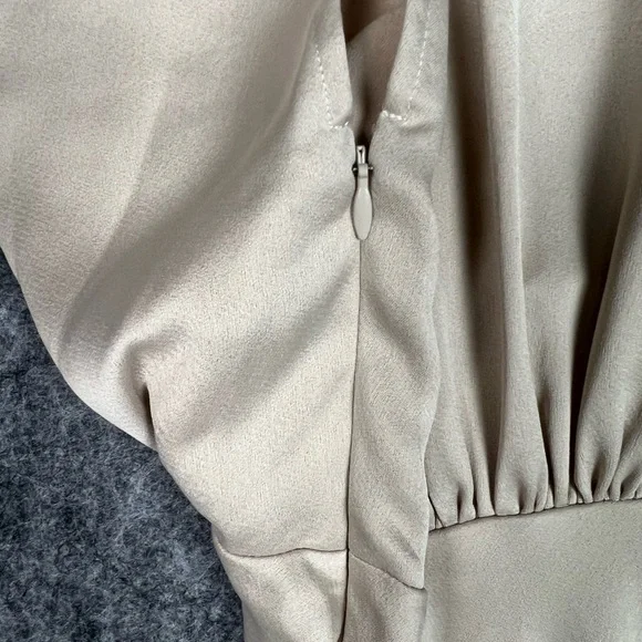 BHLDN Cream V-Neck Maxi Dress with Draped Size 2 - Picture 9 of 14